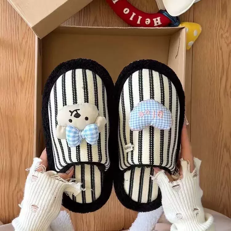 棉拖鞋女款厚底防滑可爱卡通毛毛拖鞋百搭宿舍棉拖2025新款秋冬