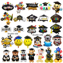 跨境毕业季布置博士帽证书考拉毕业熊卡通毕业庆典派对铝膜气球