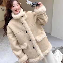 高级感超好看皮毛一体外套女2025冬季新款小个子时尚百搭保暖棉服