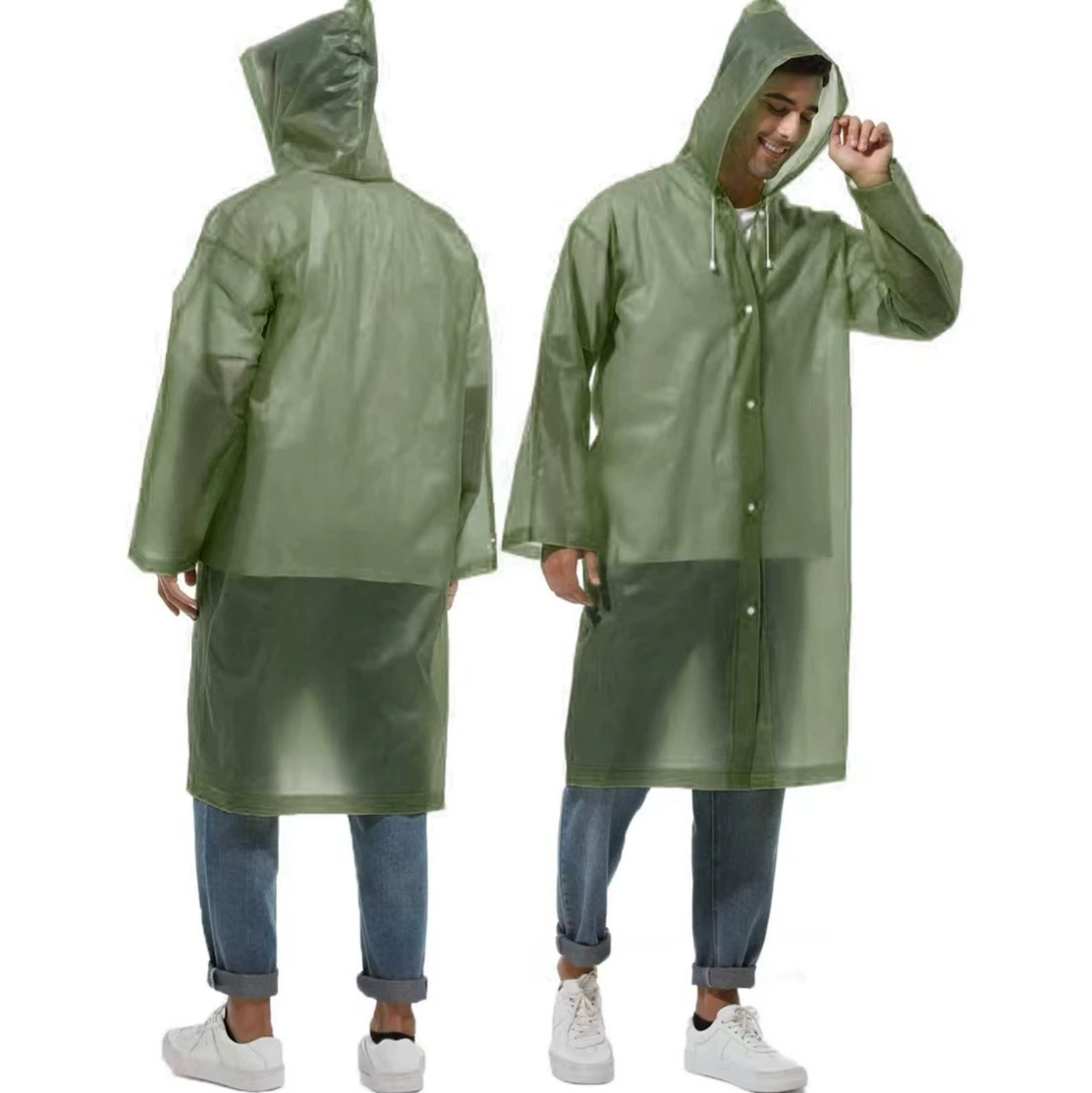 Long handheld light and thin travel raincoat for men and women for hiking, increased thickness