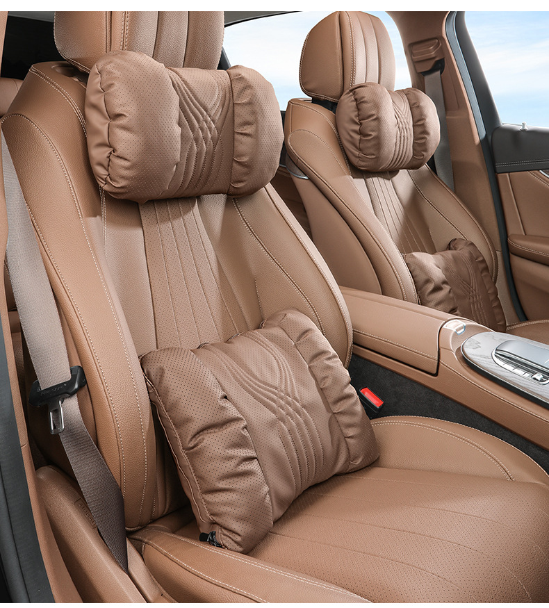Suitable for Mercedes-Benz E300L Car Headrest E260L/C260L/S450L Breathable Perforated Neck Pillow and Waist Protection Supplies