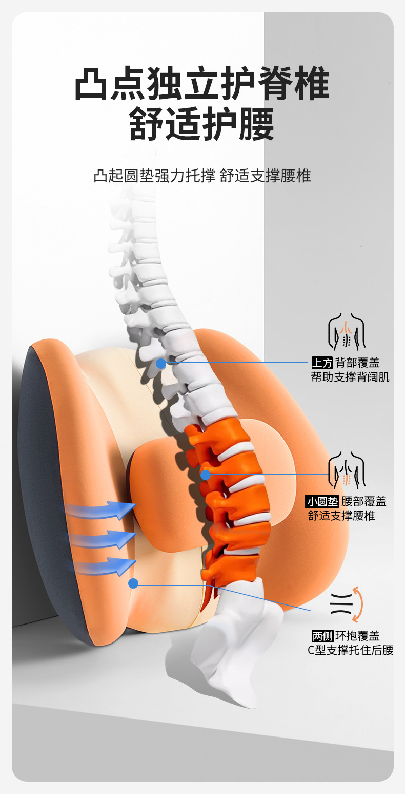 Car headrest lumbar support car neck pillow lumbar cushion driving seat backrest car cushion driving waist heating lumbar support