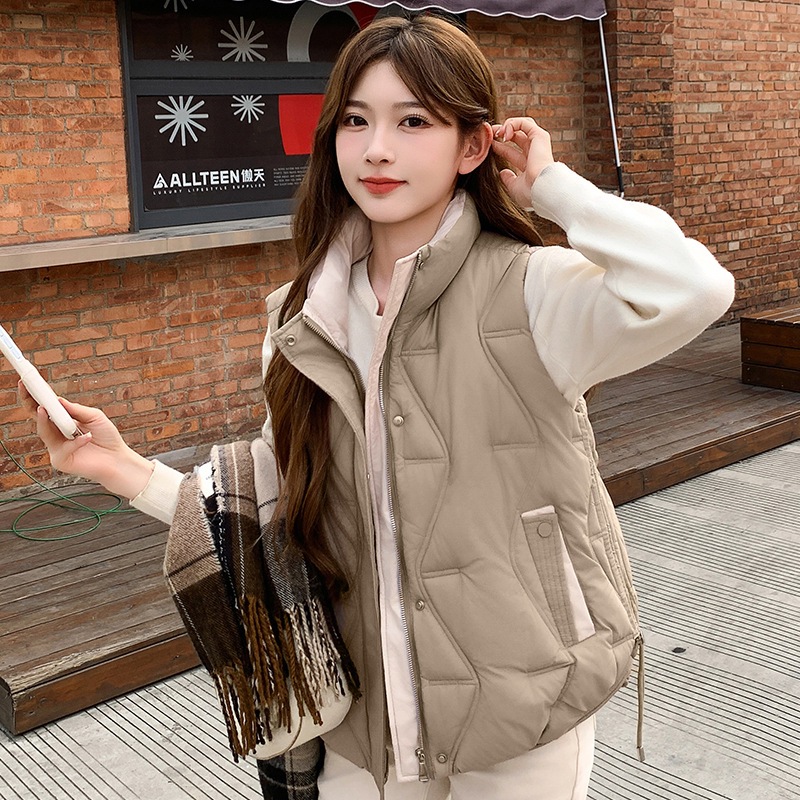 2025 comercio exterior algodón cálido chaleco de invierno de otoño nuevo chaleco cálido casual ligero abrazadera de caballo abrigo de cuello vertical