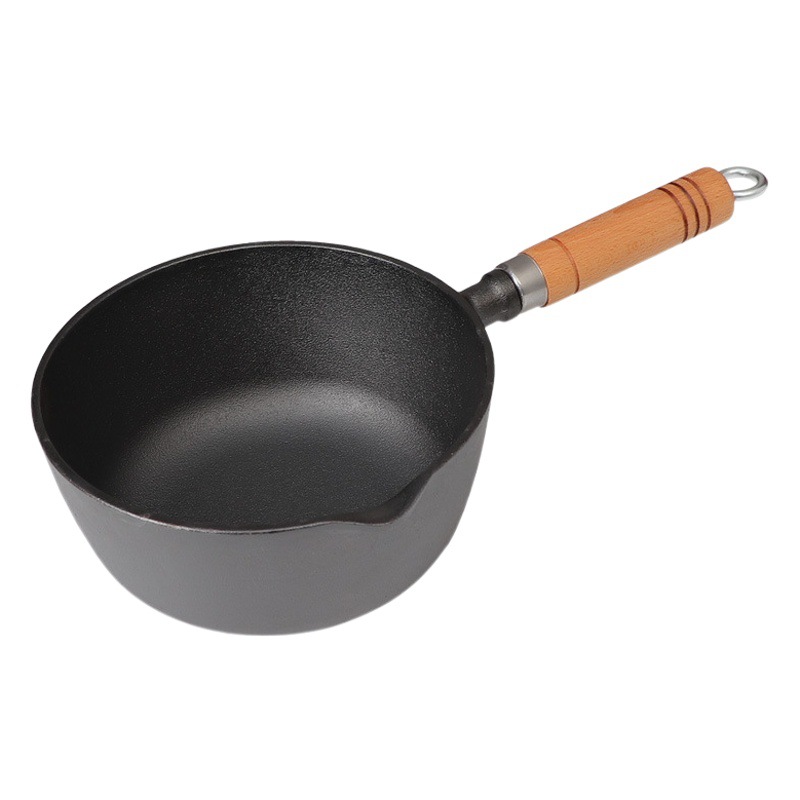 Olla de leche de hierro fundido olla suplemento de alimentos para bebés olla de sopa de hierro no recubierto olla antiadherente engrosada fideos de cocina estofado de leche caliente Freidora