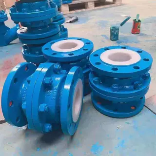 浮球式止回阀 H40F46-16C DN250全衬氟法兰止回阀 球形衬氟止回阀