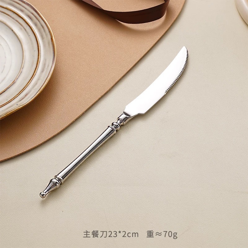 304不锈钢西餐餐具套装刀叉勺高颜值传奇罗马柱加厚牛排刀叉茶勺|undefined