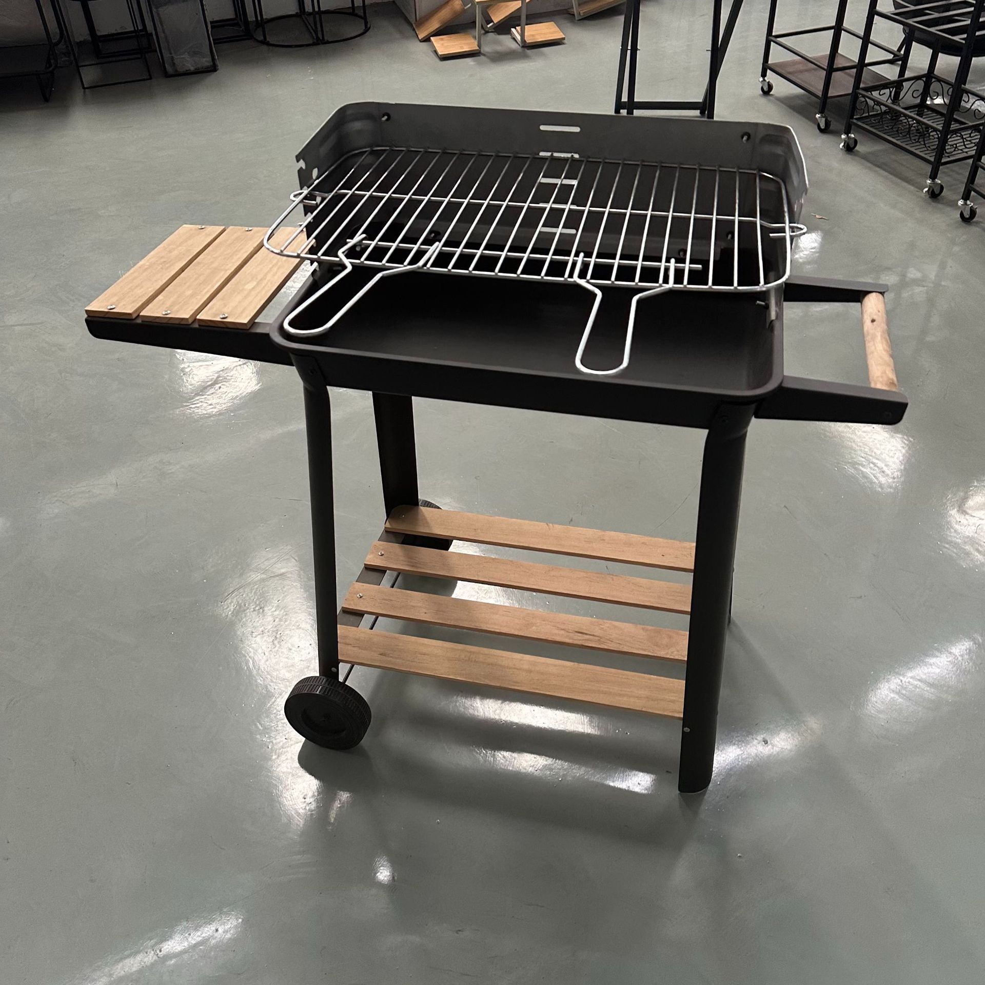 Fábrica de carbón parrilla barbacoa grande engrosada camping brochetas ruedas carro estufa Bosque Estufa