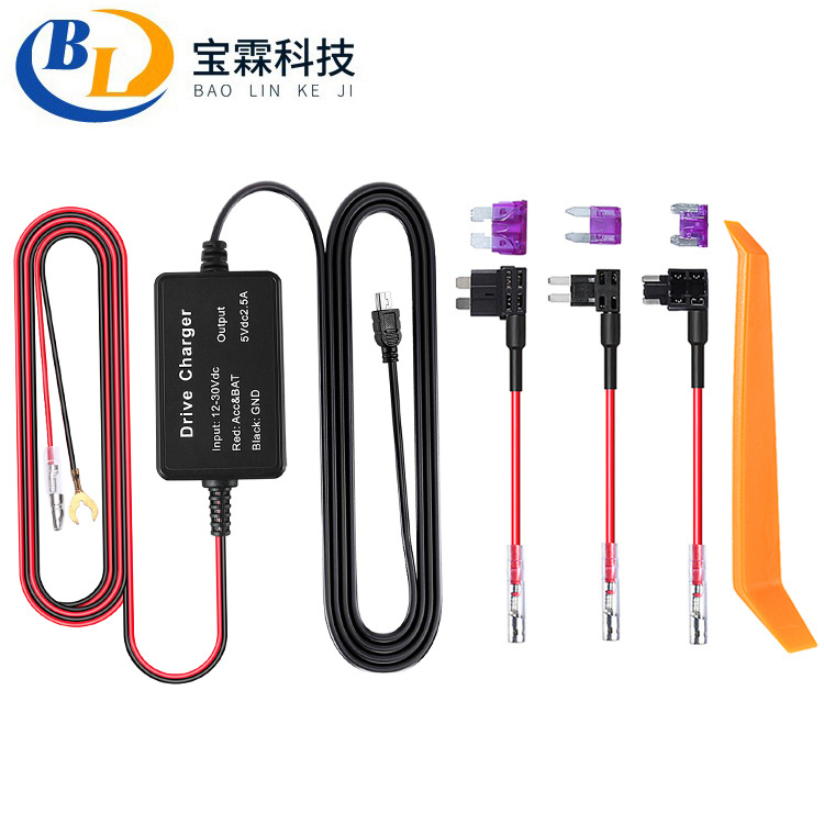 跨境汽车ACC取电器降压线12V24V转5V记录仪降压线低压保护电源线