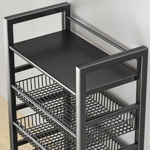 Kitchen shelf rack, floor-standing multi-layer household microwave shelf, vegetable storage rack, oven rack, storage rack with wheels