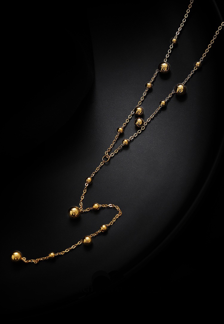 cable chain Chain Type Wholesale Simple Style Solid Color Titanium Steel Long Necklace