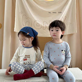 大小卷 Hey honey男女童300克舒绒秋衣秋裤内衣套装儿童家睡衣