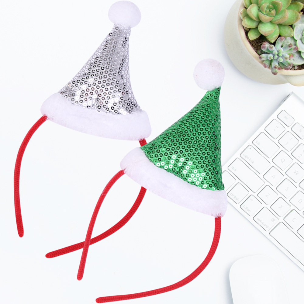 Christmas Party Themed Headbands, Festive Party Atmosphere Photo Props, Christmas Sequin Hats, Headbands, Hair Clips