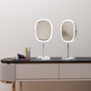 The new metal LED makeup mirror table -type double -sided can be charged LED mirror 7 times the big beauty mirror