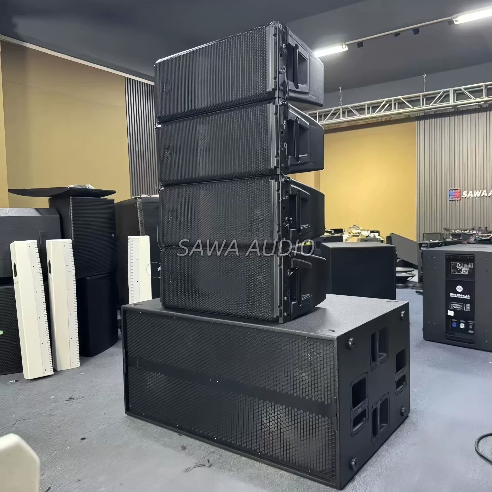 Двухполосные линейные массивы профессионального класса с двумя 10-дюймовыми динамиками, 30 А, для использования на открытом воздухе, для баров, конференций, отелей, караоке, мощные акустические системы