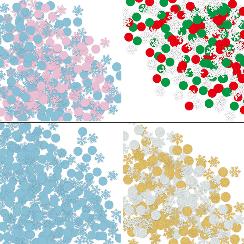Confeti de Copos de Nieve Navideños 2024, Decoración de Mesa para Fiestas Navideñas, Lentejuelas, Suministros al por Mayor