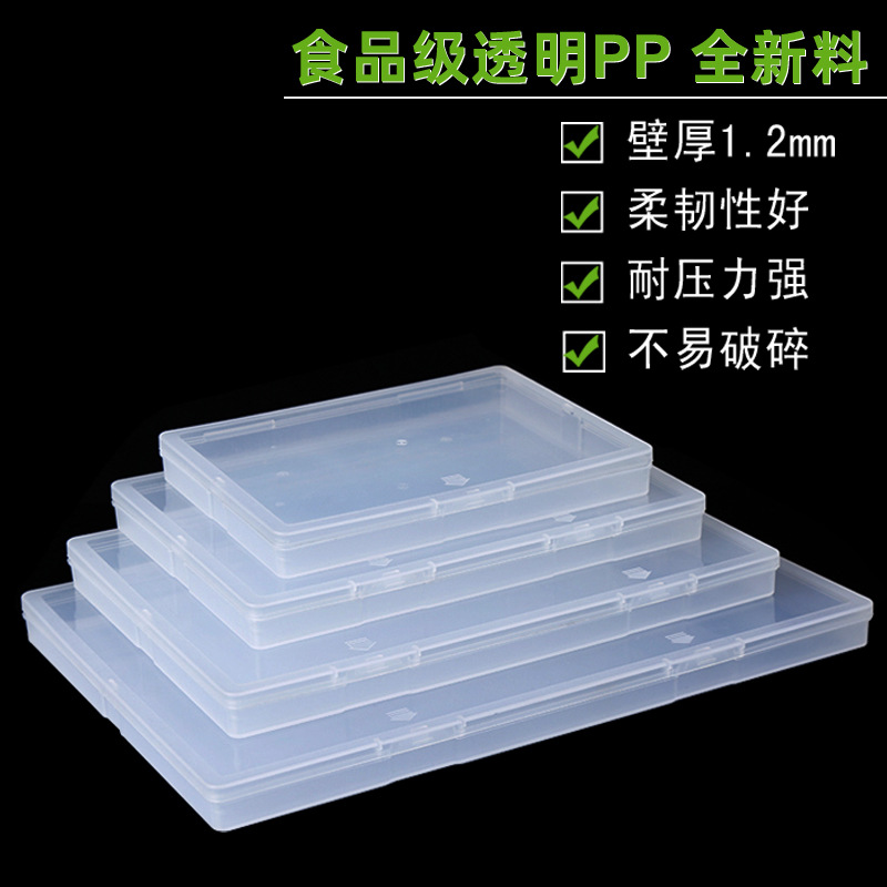 Caja plana rectangular transfronteriza caja vacía de plástico transparente accesorios de papelería hardware caja de embalaje de plástico fábrica en stock al por mayor