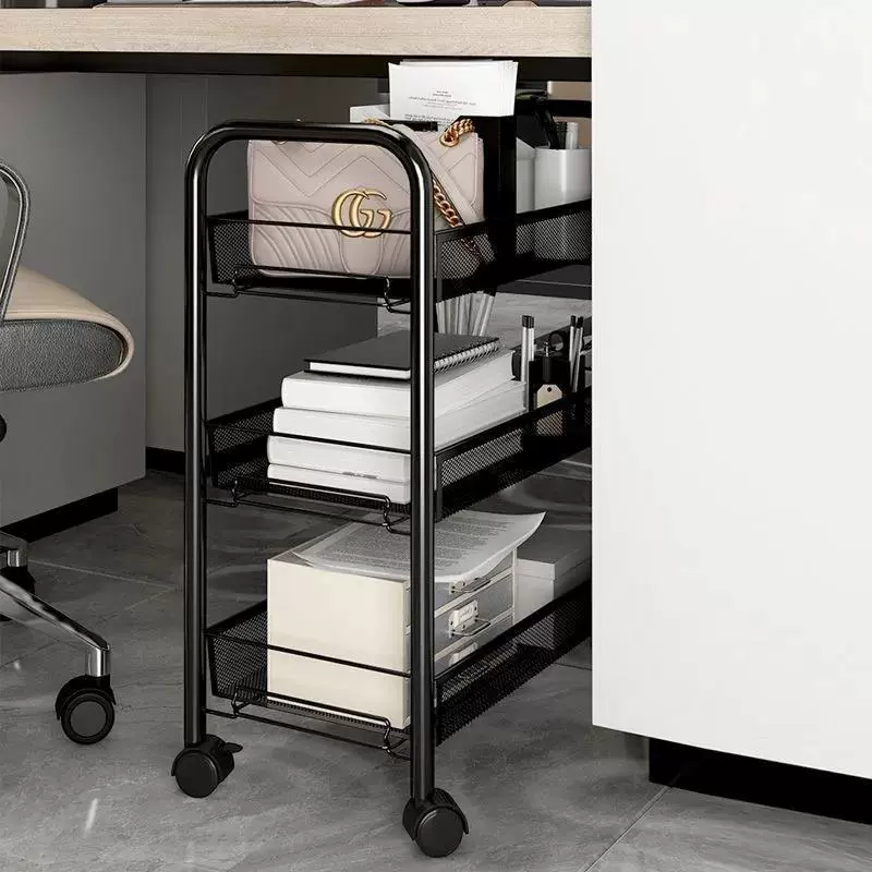 The kitchen shelf is a multi -layer -can moving rack household storage small cart a multi -functional vegetable and fruit frame
