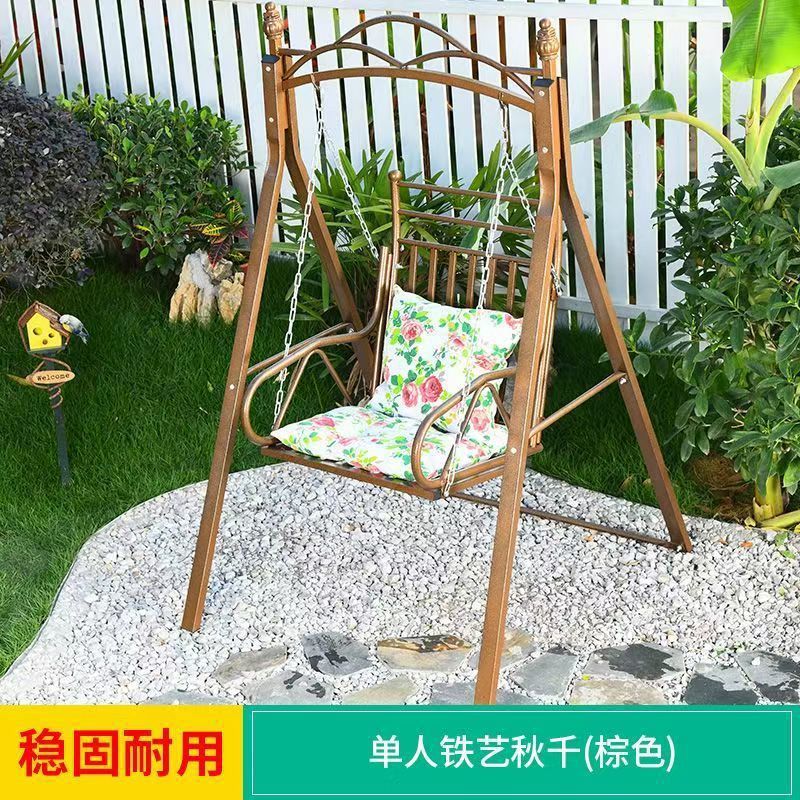 户外秋千小院阳台家用双人荡秋千院子花园庭院吊椅室外露台秋千椅|undefined