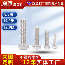 跨境厂家定制外六角螺栓304不锈钢六角螺丝栓201/316螺丝螺母套装