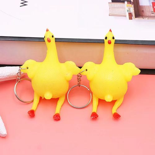 Creative toys spoof the laying hen, pinch and squeeze the laying hen to vent, chicken keychain, venting, decompressing, prank manufacturer wholesale