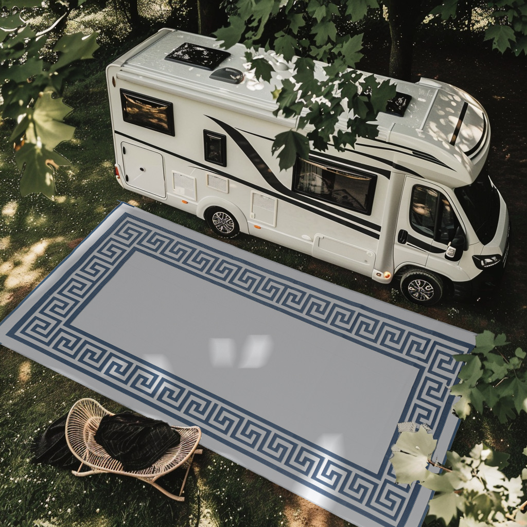 Exclusivo para 9 * 12ft transfronterizo equipo de camping in situ RV esterilla PP tubo tejido esterilla de playa pet friendly esterilla patio image 3