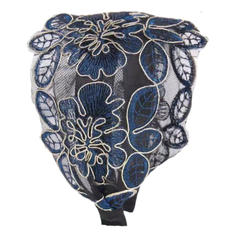 Pelo blanco cubriendo diadema Corea del Sur de encaje ancho cara de aspecto horquilla accesorios para el cabello estilo étnico bordado diadema banda para el cabello tocado