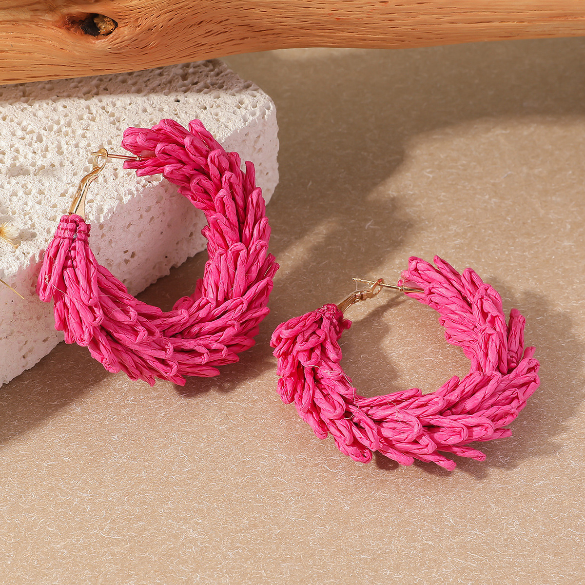 11g Weight 304 Stainless Steel Ear Needle Material Earrings Classification 1 Pair Quantity Holiday, Travel Occasion raffia Material Geometric Pattern All Seasons Season Women's Gender Vacation, Simple Style Style 1 Pair Vacation Simple Style Geometric Raffia Earrings 4
