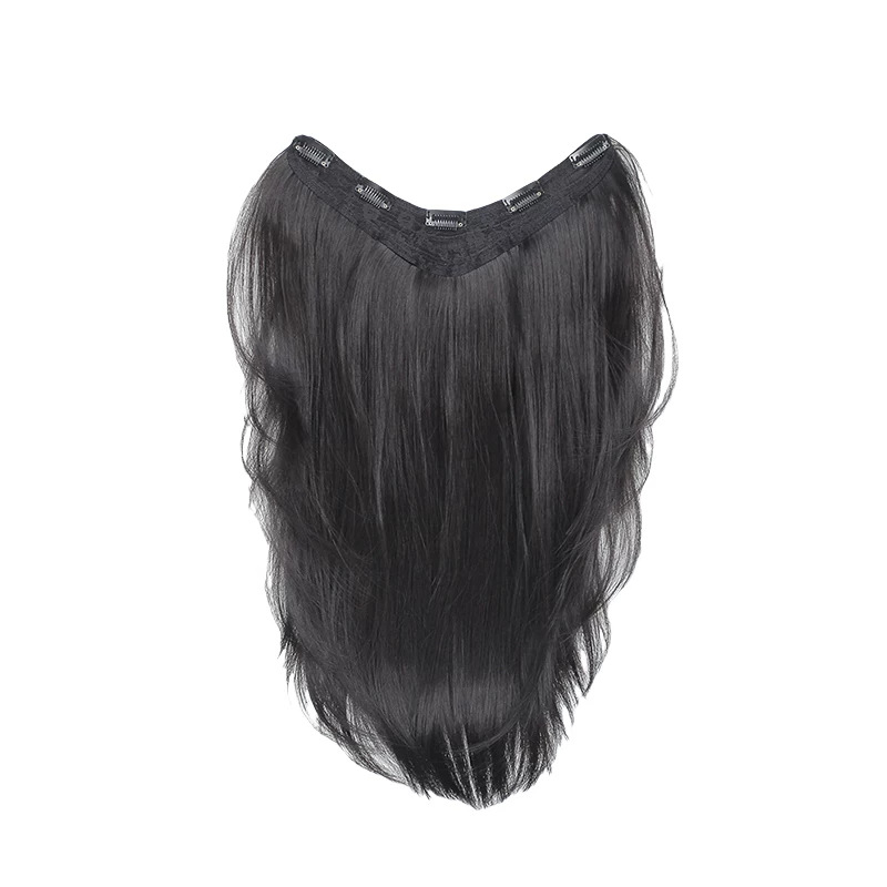 No es necesario usar pelucas, cabello largo y liso, postizo realista para uso diario, negro, largo y liso, estilo influencer de alta gama, natural y sin costuras.