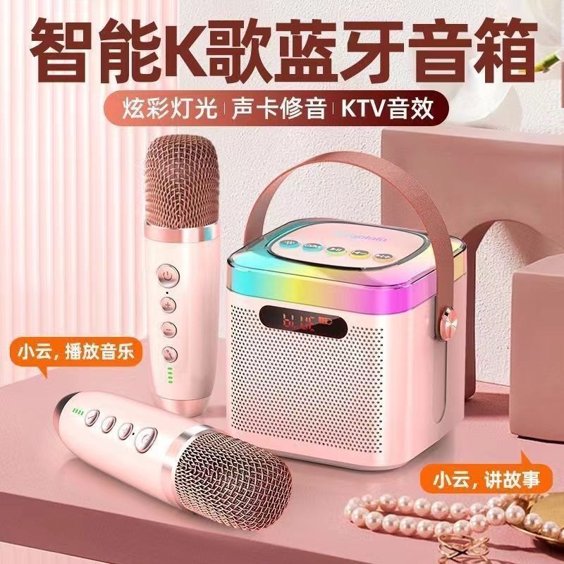 Upgraded Bluetooth Speaker with Microphone, Integrated Home Audio Bluetooth Speaker, Karaoke Home Wireless Set