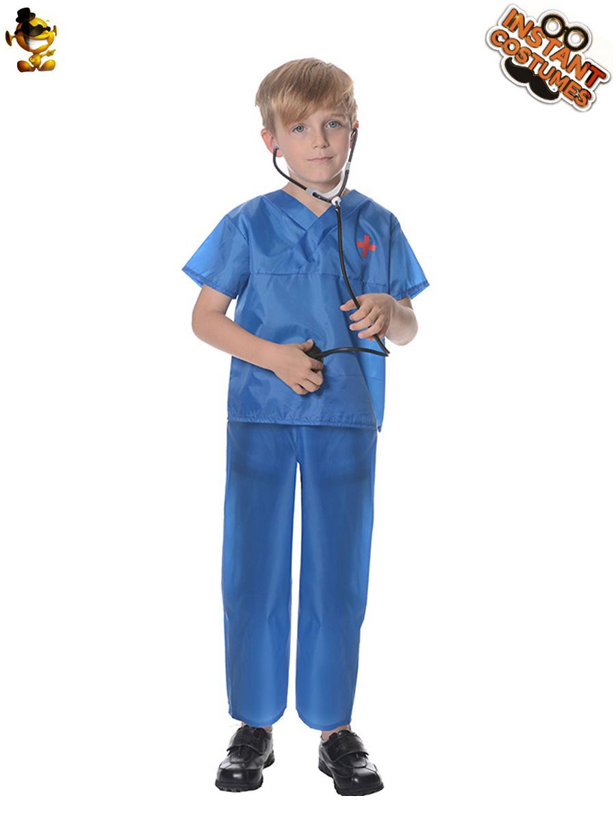 Juego de rol de Halloween niño pequeño traje quirúrgico para niños traje de fiesta Cosplay traje de médico para niños