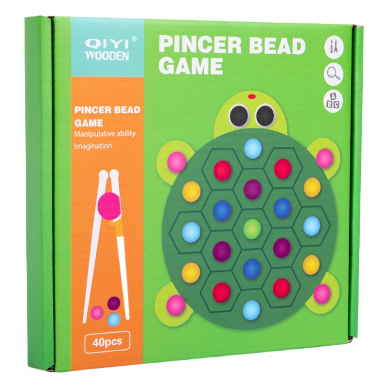 Los niños de madera multi-estilo tema lindo perlas de pintura juego de entrenamiento interactivo entre padres e hijos acción fina juguetes educativos