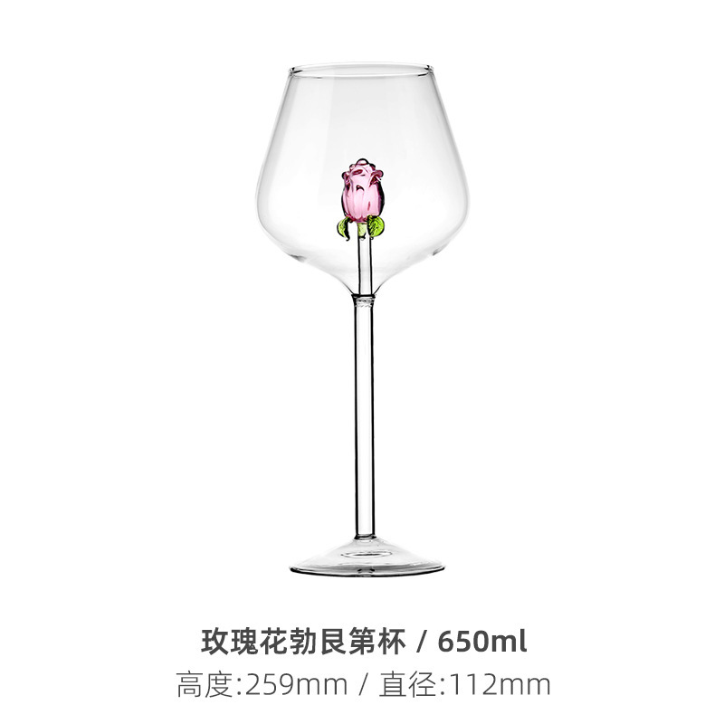 Luz lujosa ins rosa copa de vino