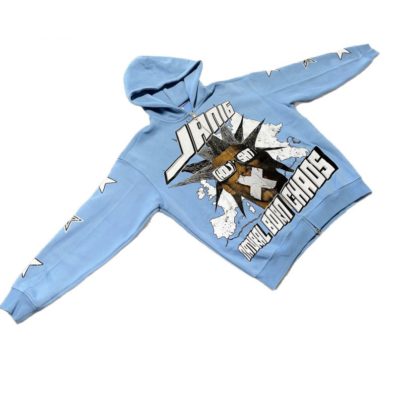 Gothic Anime Print Hoodie – Oversized Y2K Streetwear Pullover With Long Sleeves, Unisex Dark Aesthetic Fashion_viptrois.com