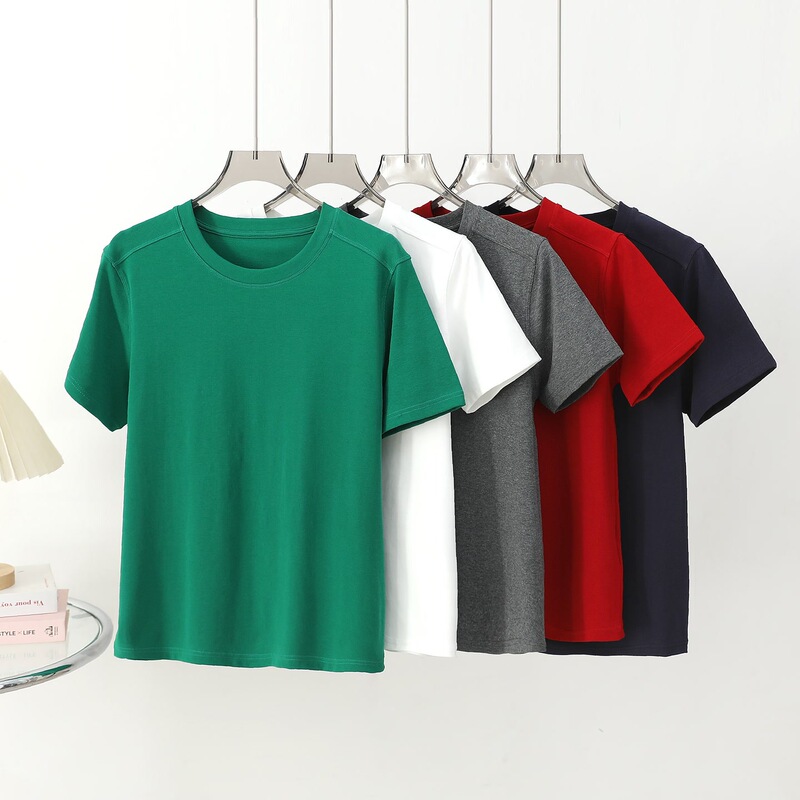 [Intellectual] Breathable and Moisture-Wicking, Non-Sticky When Sweating Heavily! Simple Solid Color Cotton T-Shirt, Not Afraid of 40-Degree Heat