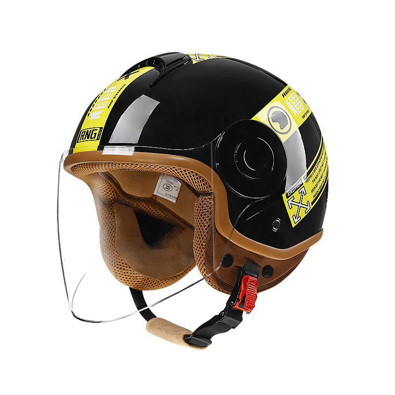 RNG nuevo estándar nacional 3C certificado motocicleta casco retro motocicleta casco 3/4 casco de los hombres y mujeres casco de coche eléctrico