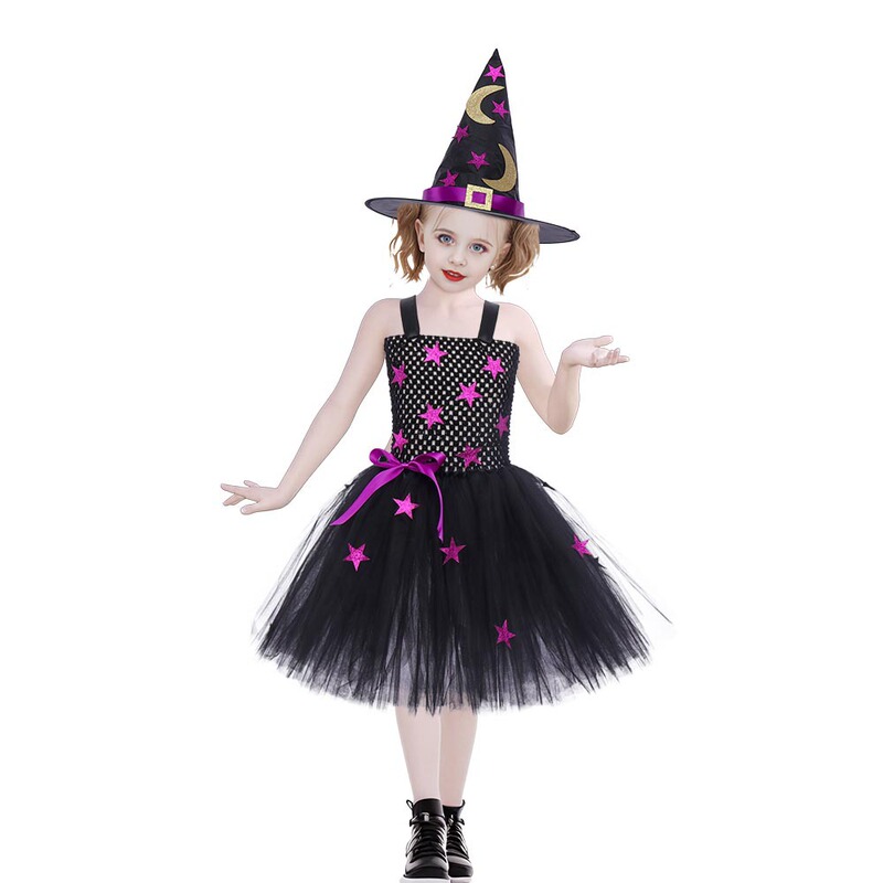 国境を越えた新しい紫色の星月魔法の呪術師コスプレ衣装ハロウィーンパーティー魔女tuuスカート|undefined