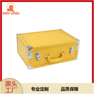 High-End Crocodile Pattern Leather Retro Suitcase Leather Prop Storage Box Pu High-End Leather Storage Box Packaging