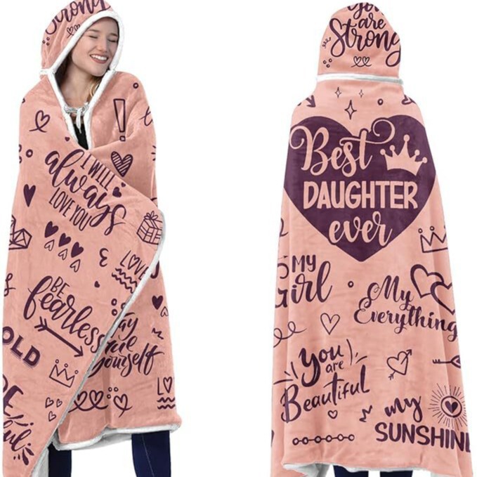 Factory Direct Supply Sherpa Wool Wearable Blanket Hoodie Christmas Gift Blanket for Relatives