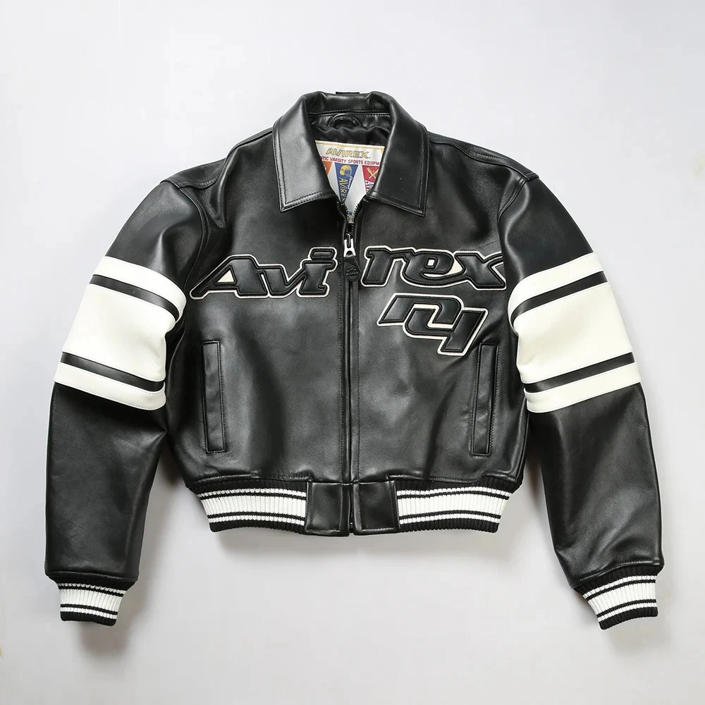 AV American French Thick Sheepskin Women's Flying Suit Jacket