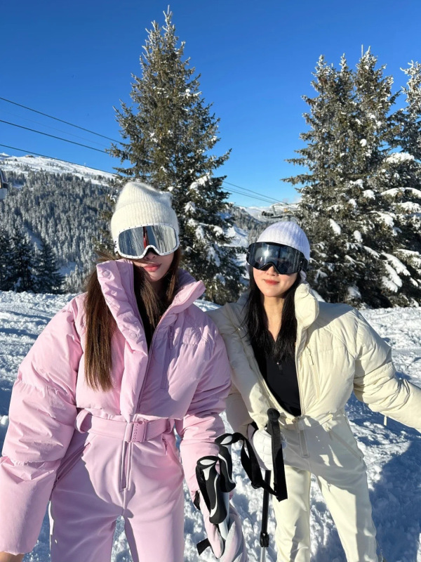 alo欧美风连帽滑雪服加厚加绒棉衣棉服外套女收腰冬季滑雪衣夹克|undefined