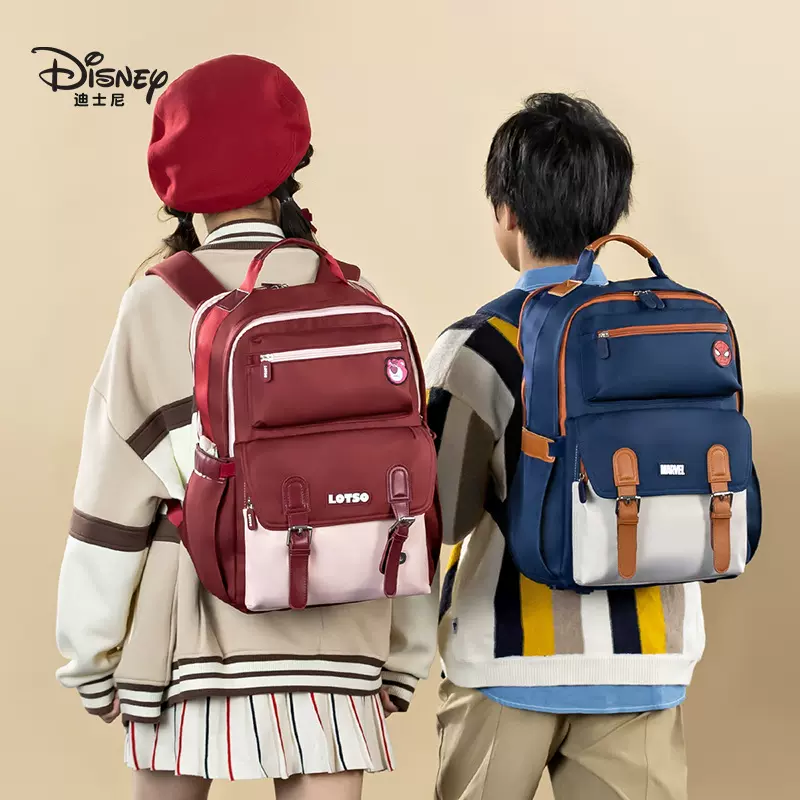 迪士尼儿童书包大容量学院风1-6年级小学生悬浮护脊减负双肩背包