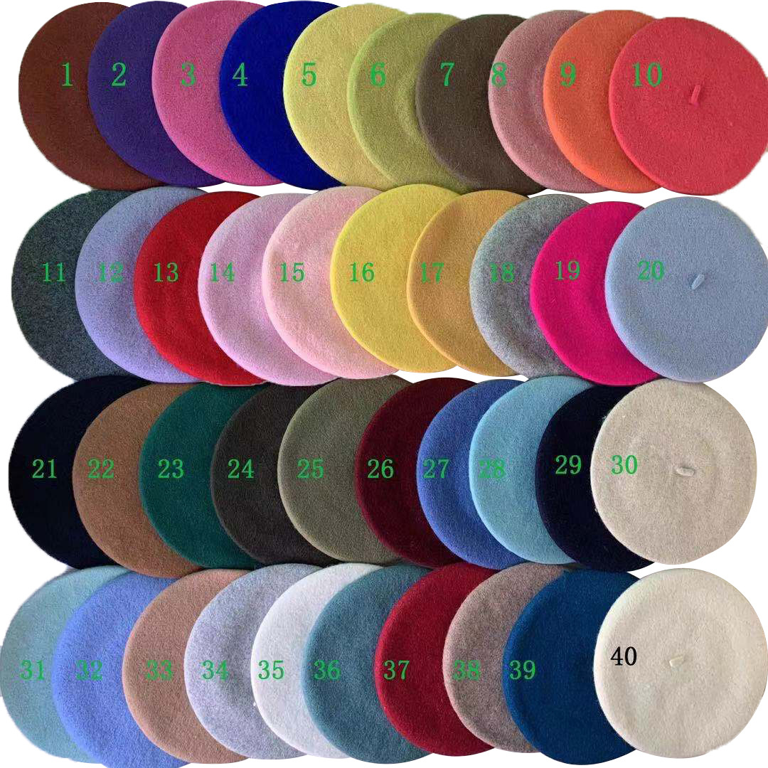 Unisex Wool beret Autumn-winter vintage woolen painter's hat Winter hat Lady's bud hat_voghion.com