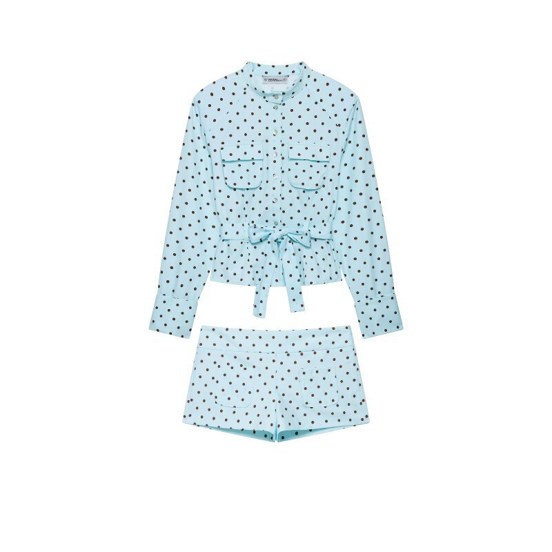 Foreign Trade 2026 Spring New Women's Polka Dot Shirt Jacket 2010808 Capri Pants 3067420 Set Foreign Trade 2026 Spring New Women's Polka Dot Shirt Jacket 2010808 Capri Pants 3067420 Set