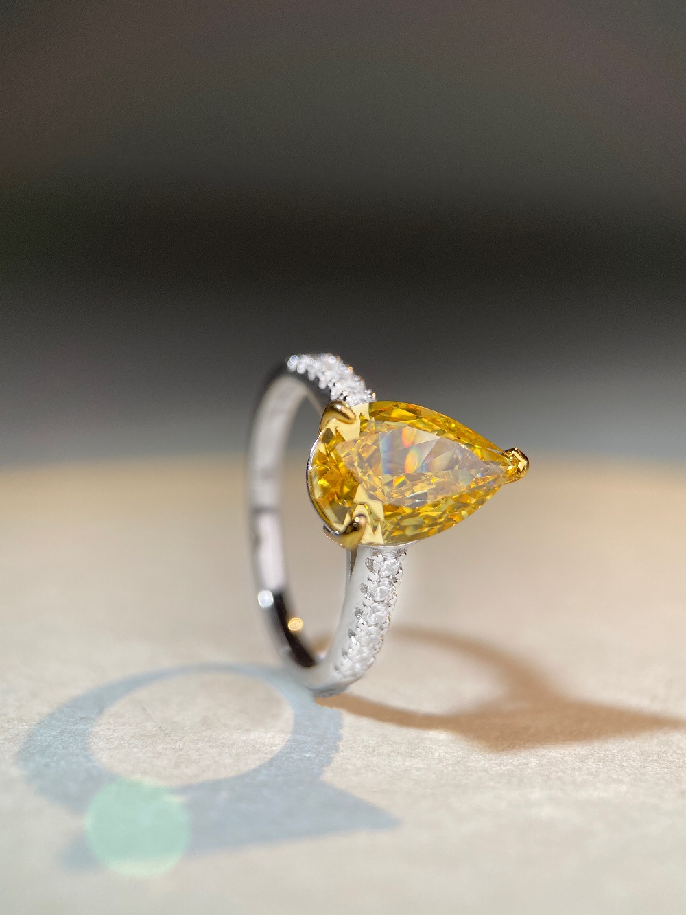 Fashion Water Droplets Sterling Silver Plating Zircon Rings 1 Piece