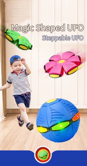 Flying UFO Flat Throw Disc Ball avec lumière LED, Magic Ball Toy