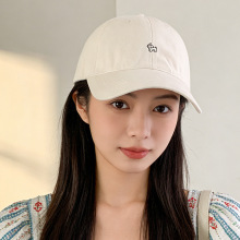 日系简约萌犬小LOGO刺绣纯棉工装鸭舌帽女韩版复古休闲棒球帽潮