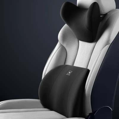 Headrest, Memory cotton car headrest waist - suit-classic-black