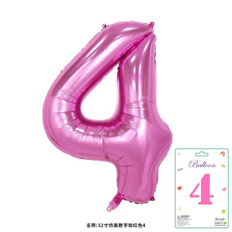 32寸卡装美版数字0到9气球儿童生日派对装饰婚庆婚房布置数字气球|undefined