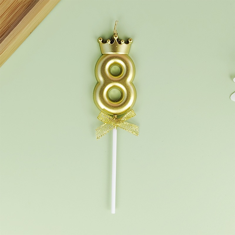 Velas digitales de corona de oro, velas de pastel de fiesta de corona de color, velas de cumpleaños para niños, adultos, en stock al por mayor