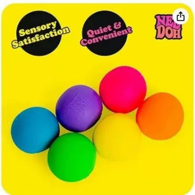 Popular Rainbow Teenie Nee Doh Six-Color Stress-Relief Ball, Squeeze Sensory Stress-Relief Toy